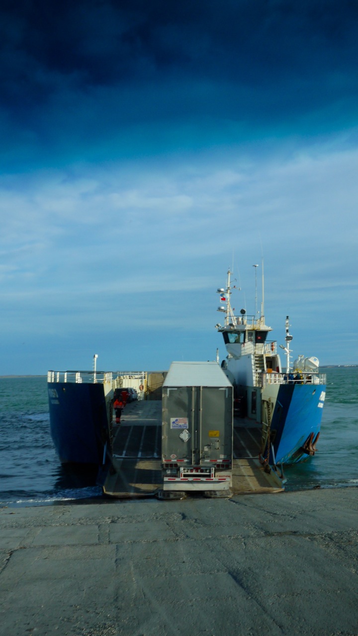Strait of Magellan. The theory here is that you don't need mooring lines if you just rev up the engines. Don't worry about the current.