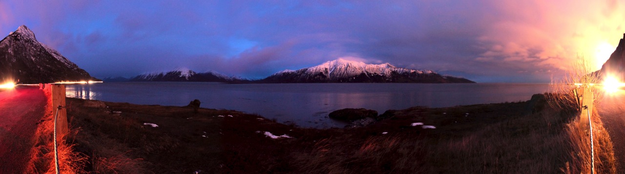 Panorama of Turnagain Arm from the Seward Highway in Alaska
